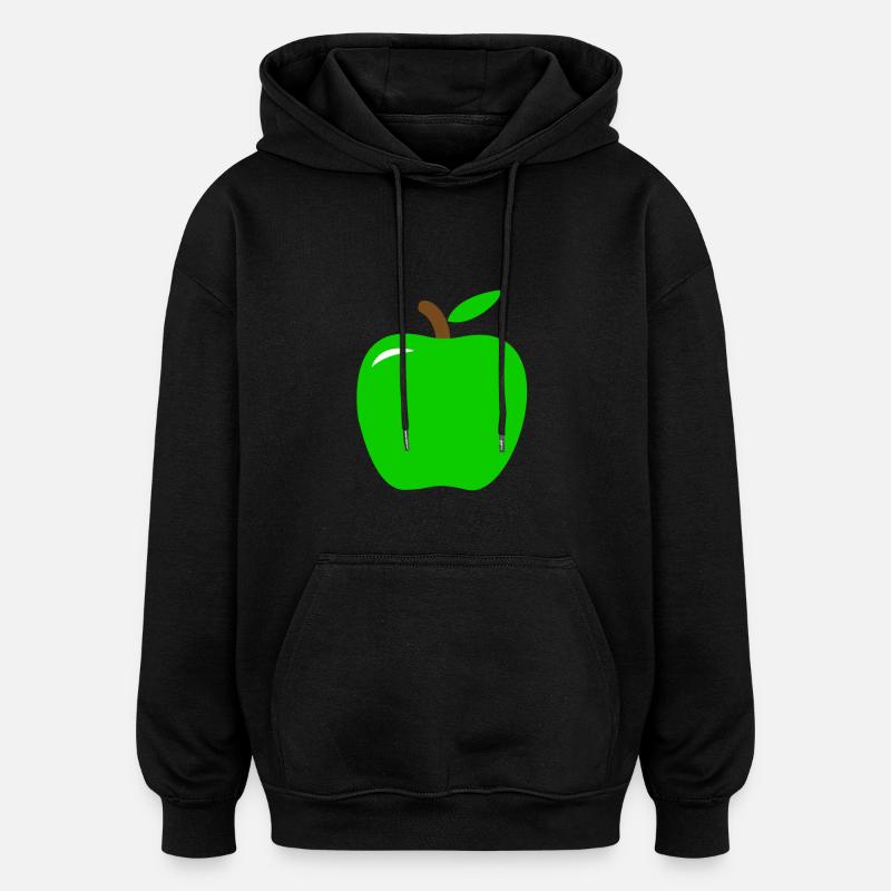 pomme verte - Sweat à capuche oversize unisexe - noir