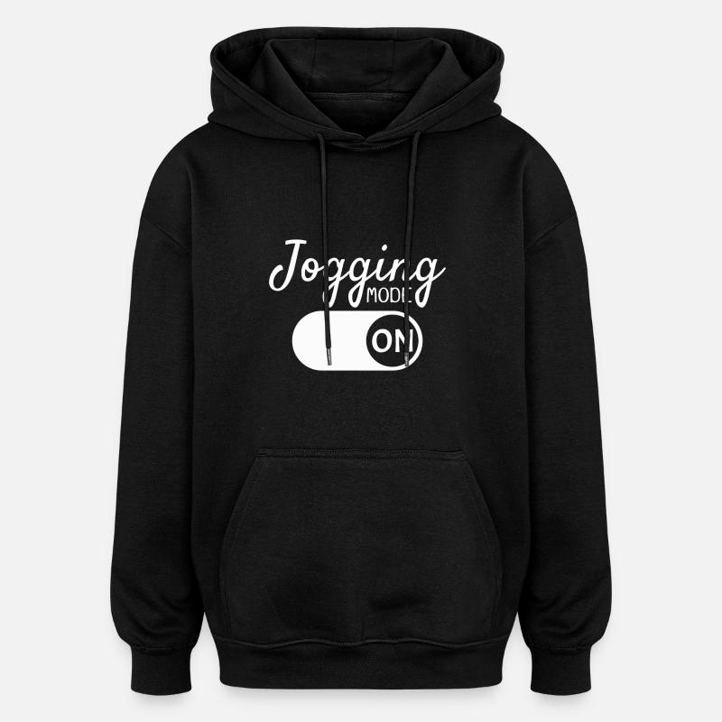 Joggen - Oversized Unisex Hoodie - Schwarz