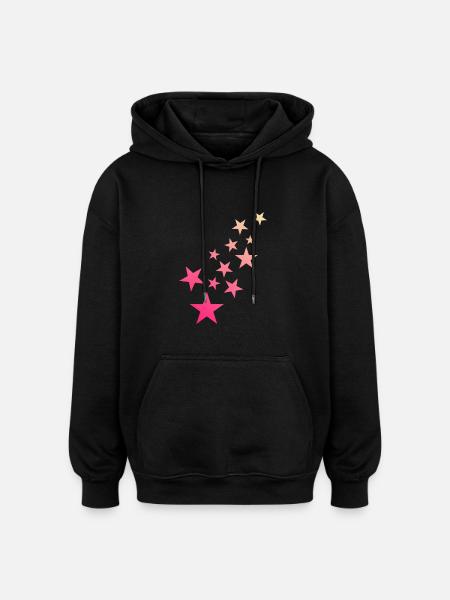 Star Star Pattern Starry Sky - Oversized Unisex Hoodie - black