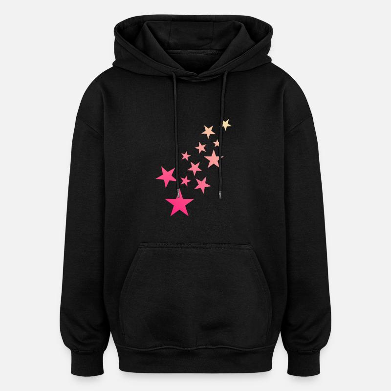 Star Star Pattern Starry Sky - Oversized Unisex Hoodie - black