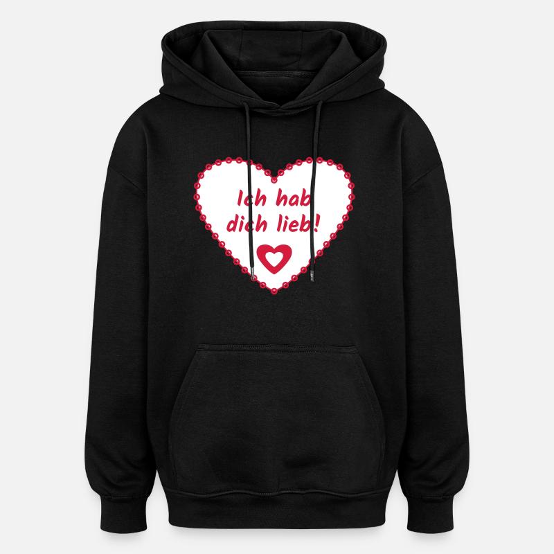 Coeur en glaçage - Sweat à capuche oversize unisexe - noir
