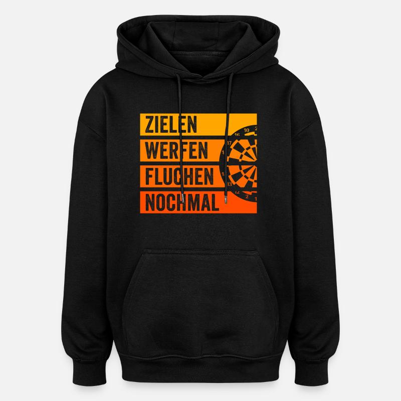 Lecteur de fléchettes - Sweat à capuche oversize unisexe - noir