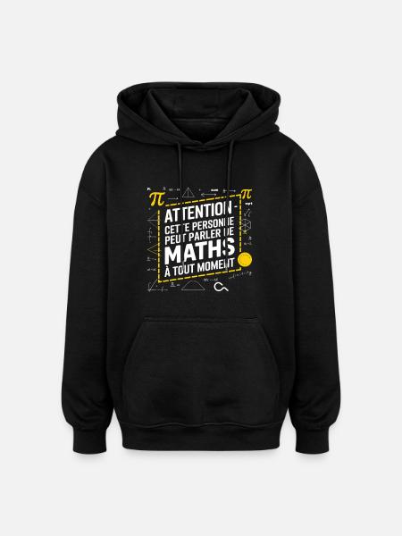 Math Genie mathématique - Sweat à capuche oversize unisexe - noir