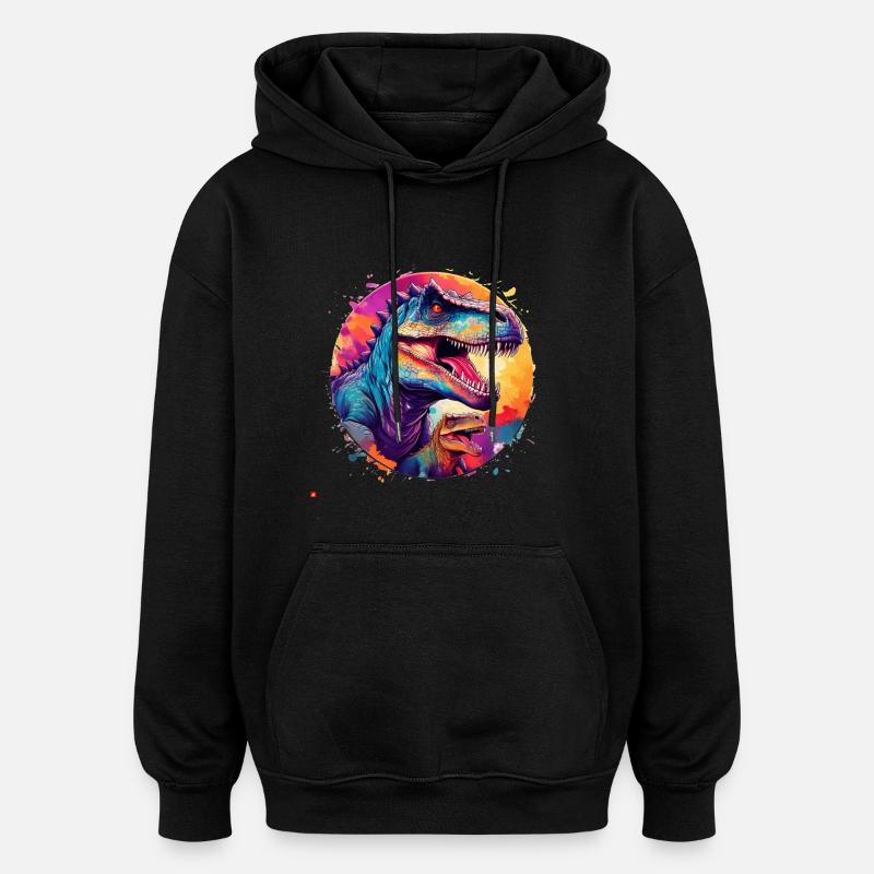 Bunter T-Rex - Oversized Unisex Hoodie - Schwarz