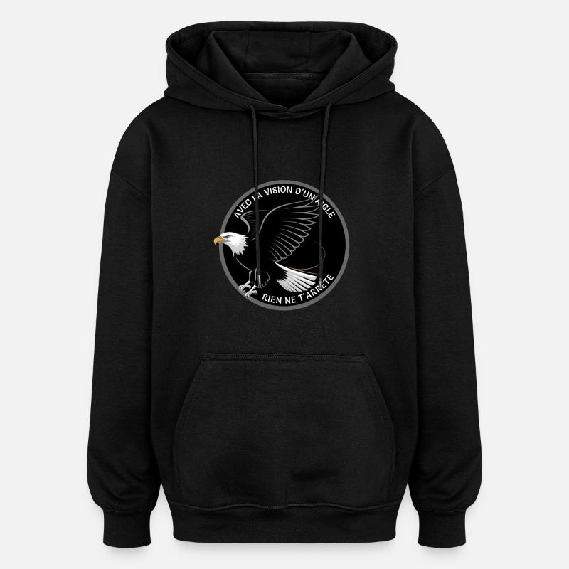 Aigle à tête blanche - Sweat à capuche oversize unisexe - noir