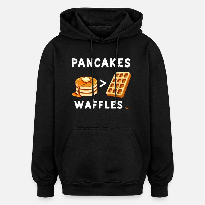 Crêpes sur gaufres - Sweat à capuche oversize unisexe - noir