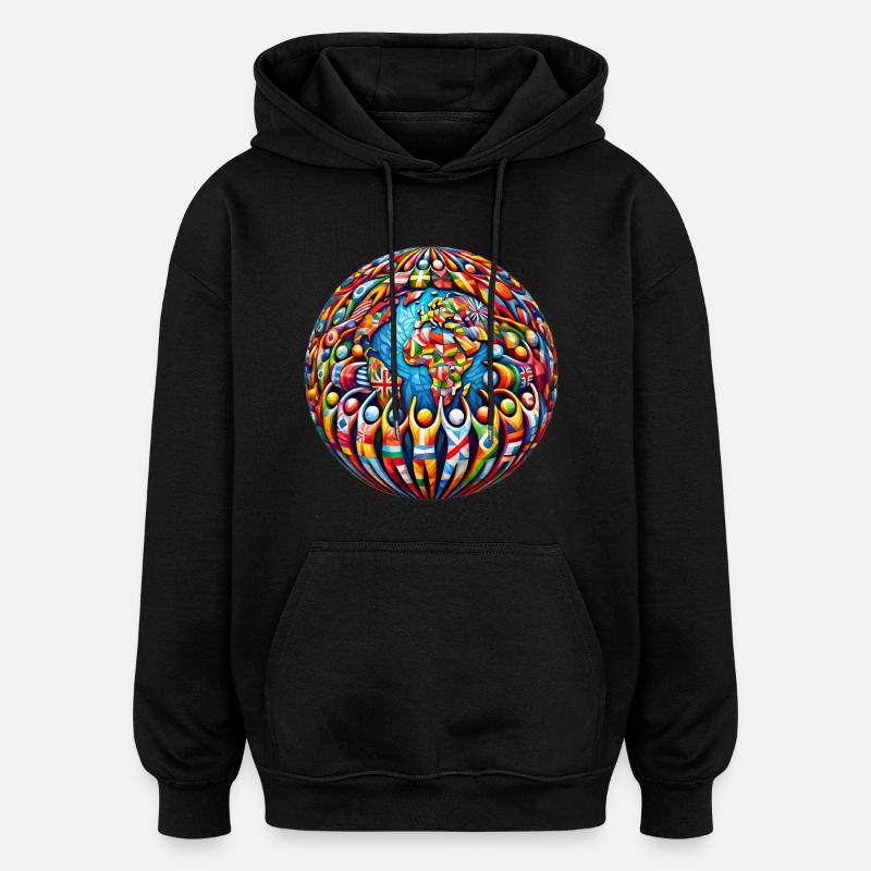 Unity in Diversity – Strong Together - Oversized Unisex Hoodie - black