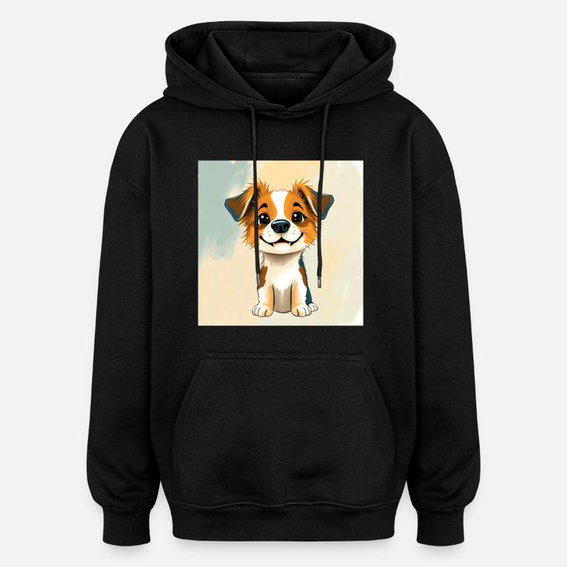 Berger australien mignon - Sweat à capuche oversize unisexe - noir