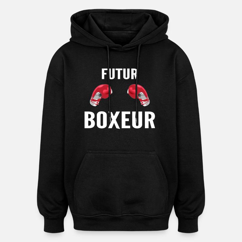 Futur Boxeur - Sweat à capuche oversize unisexe - noir