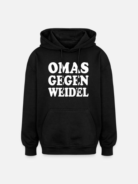 omas gegen weidel - Oversized Unisex Hoodie - Schwarz