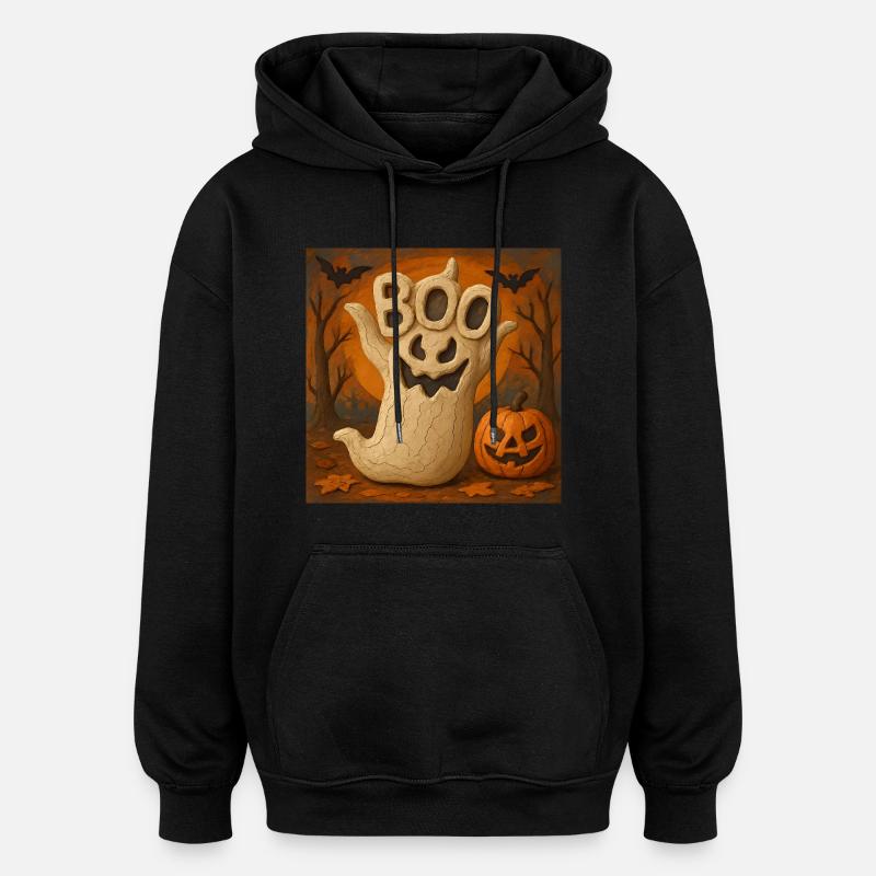 Halloween Pumpkin Ghost Costume Gift - Oversized Unisex Hoodie - black