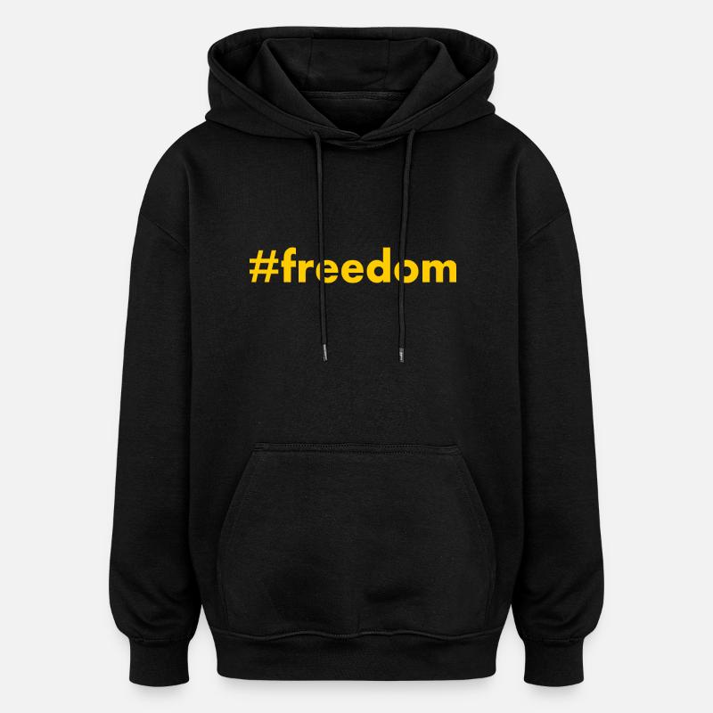 FREEDOM - Sweat à capuche oversize unisexe - noir