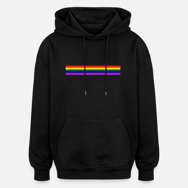 Band rainbow / Regenbogen-Band - Oversized Unisex Hoodie - Schwarz
