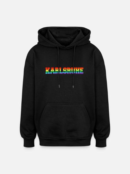 Karlsruhe Regenbogenfahne - Oversized Unisex Hoodie - Schwarz