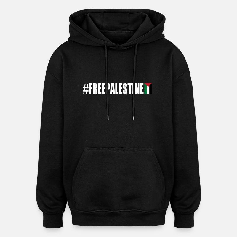 Free palestine - Sweat à capuche oversize unisexe - noir