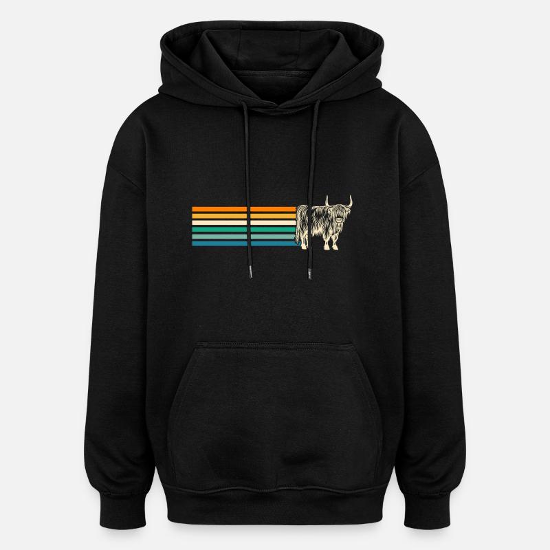 Cow Cattle Highland Cattle - Oversized Unisex Hoodie - black