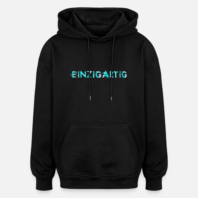 Einzigartig arctic blue - Oversized Unisex Hoodie - Schwarz