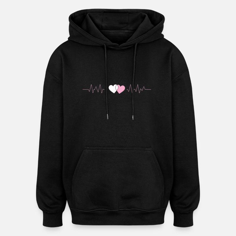 Pulsation synchronisée - Sweat à capuche oversize unisexe - noir