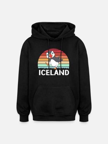 Papageientaucher Puffin - Oversized Unisex Hoodie - black