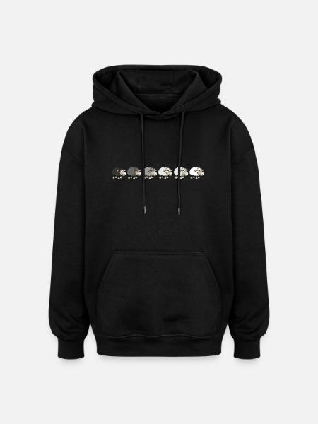 From black to white - Oversized Unisex Hoodie - Schwarz