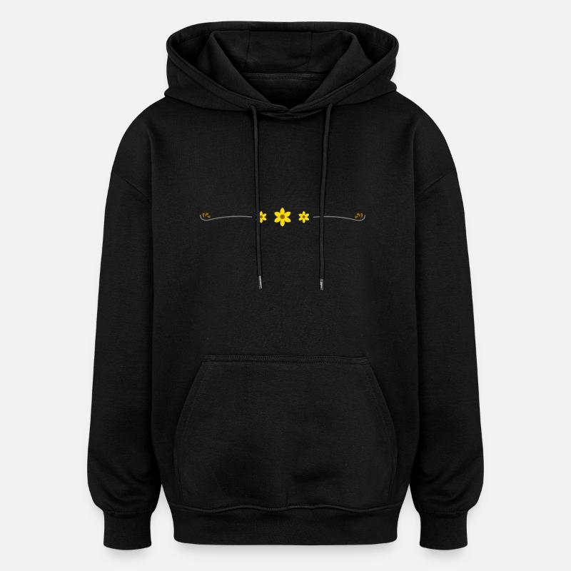 vrille de fleur - Sweat à capuche oversize unisexe - noir