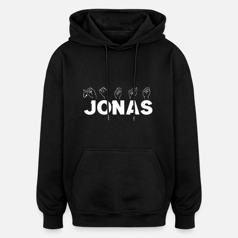 Sign language Jonas - Oversized Unisex Hoodie - black