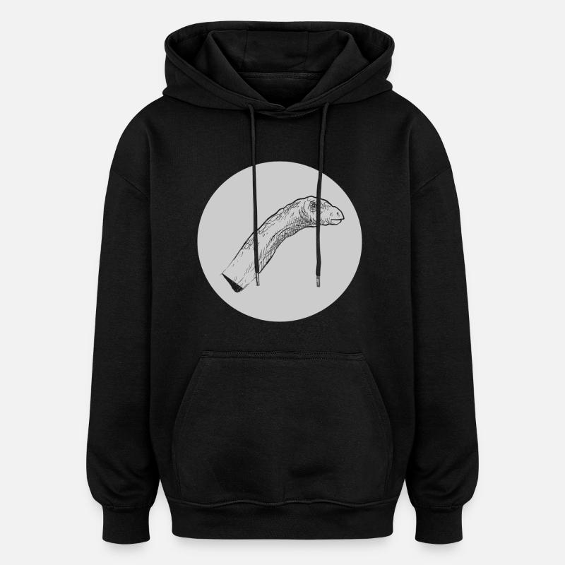 Langhals Dino Dinosaurier Saurier - Oversized Unisex Hoodie - Schwarz