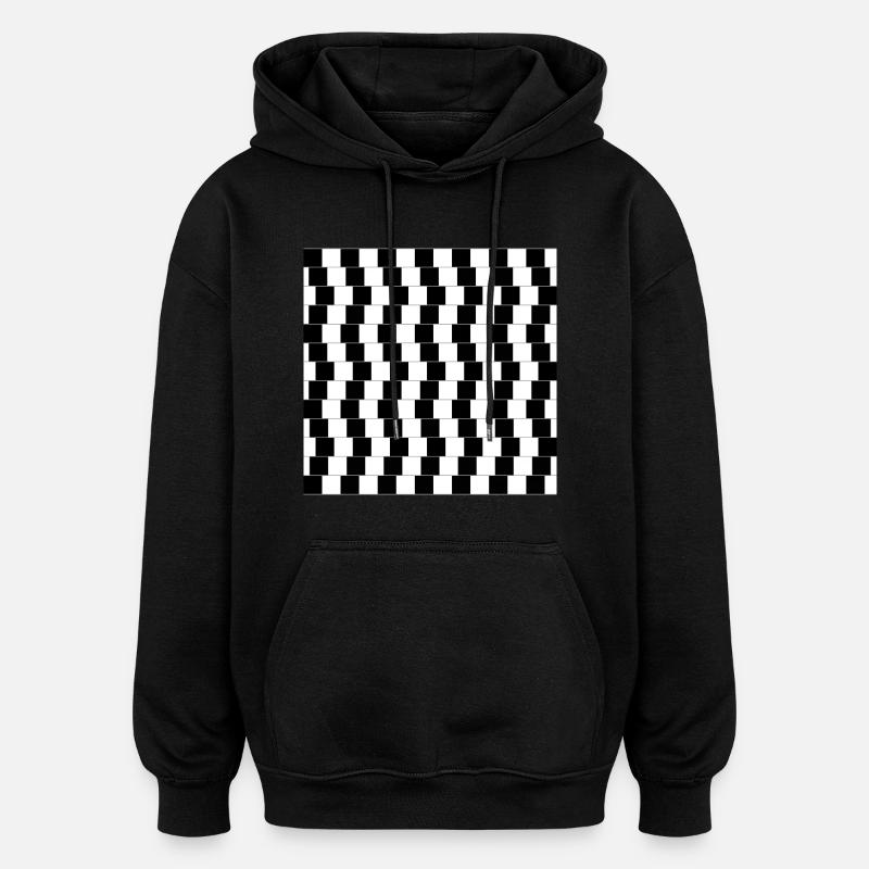Optische Täuschung - Oversized Unisex Hoodie - Schwarz