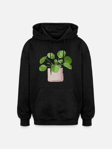 pilea - Sweat à capuche oversize unisexe - noir