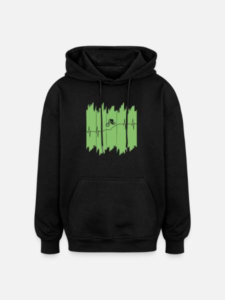 Biken Downhill - Oversized Unisex Hoodie - Schwarz