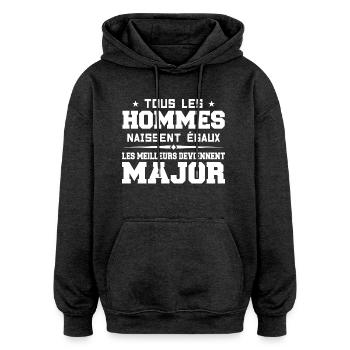 Rang Major Militärarmee Lustiges Geschenk - Oversized Unisex Hoodie - Anthrazit - Vorne - Noah (186cm)