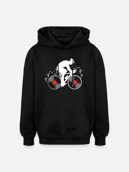 Vinyle - Sweat à capuche oversize unisexe - noir