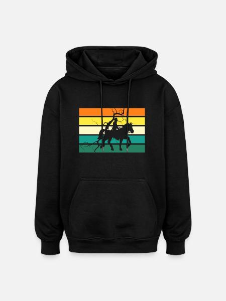 Cheval - Sweat à capuche oversize unisexe - noir