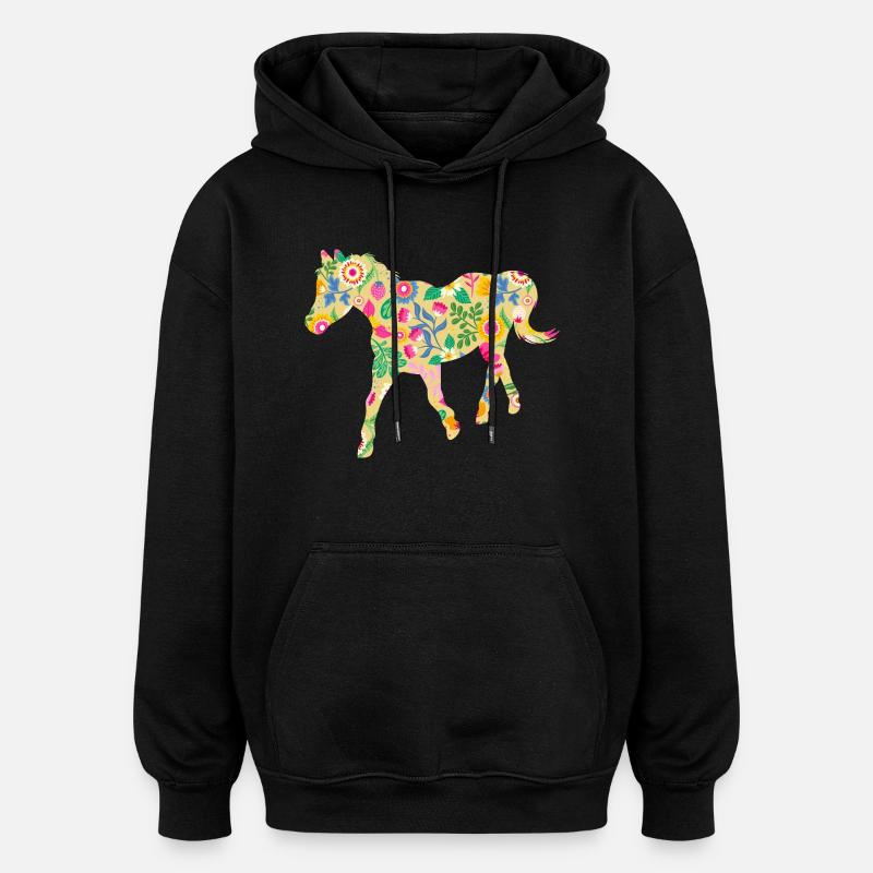 Monter à cheval - Sweat à capuche oversize unisexe - noir