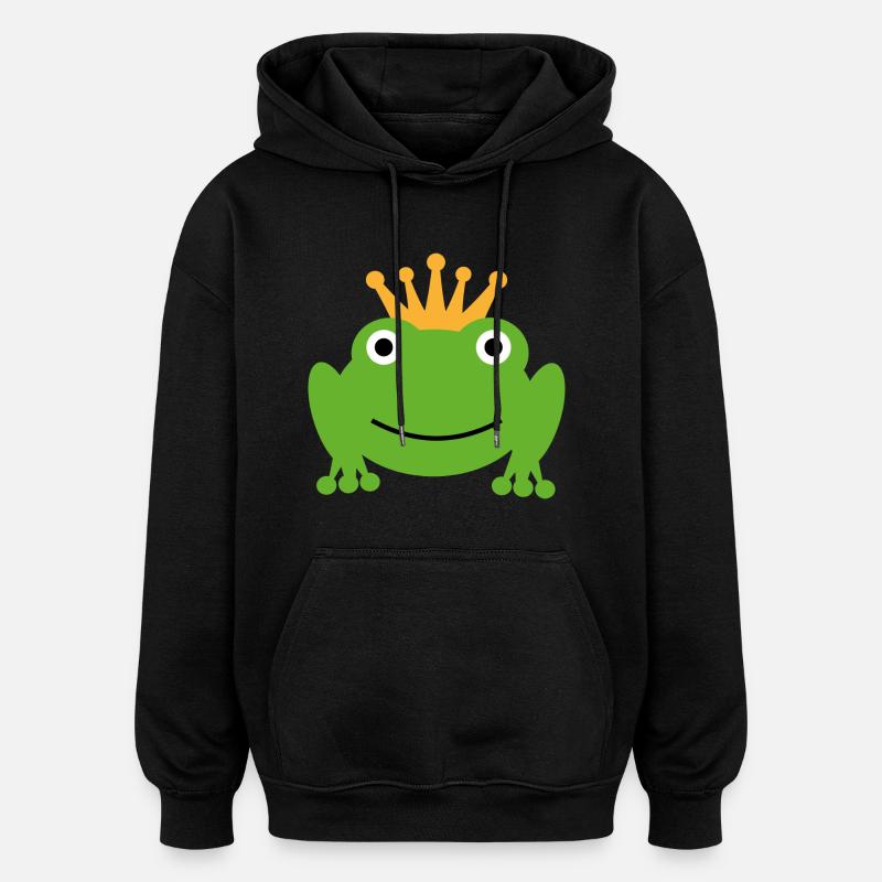 Prince Grenouille - Sweat à capuche oversize unisexe - noir