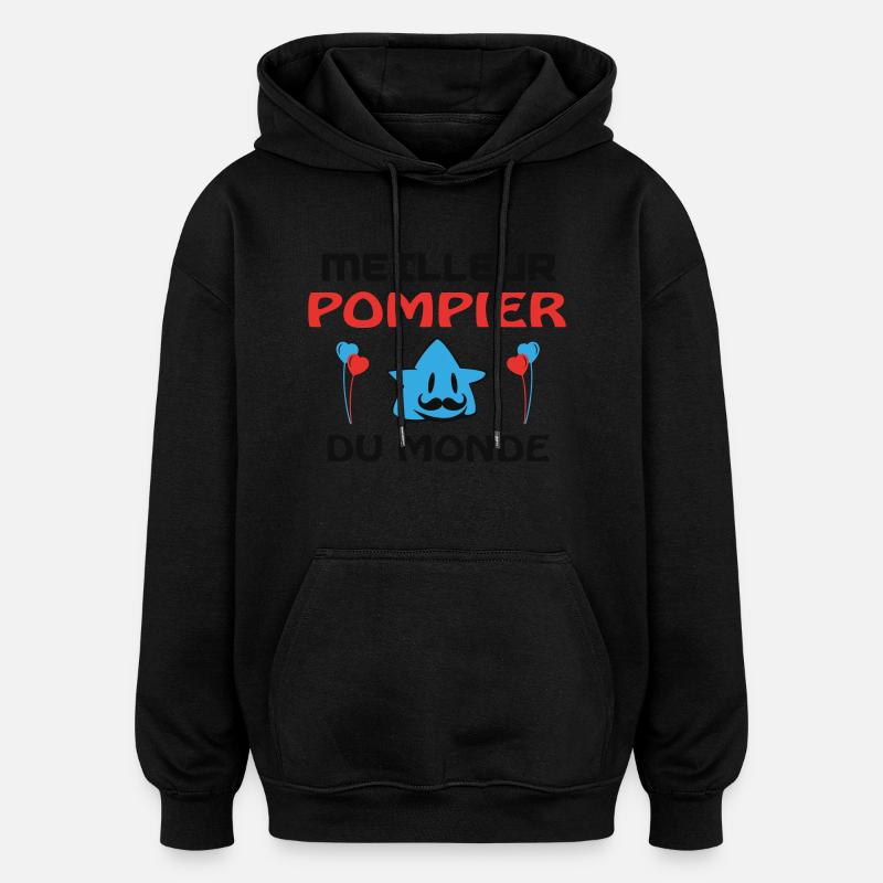 MEILLEUR POMPIER DU MONDE - Sweat à capuche oversize unisexe - noir