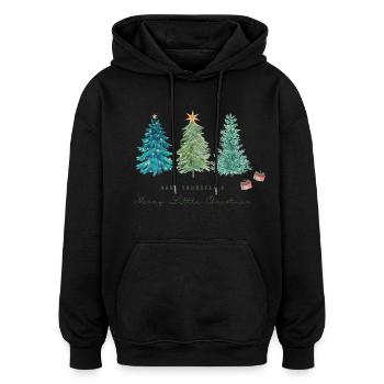Passez un joyeux petit Noël - Sweat à capuche oversize unisexe - noir - Devant - Noah (186cm)