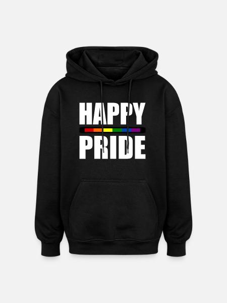 Happy pride - Oversized Unisex Hoodie - black