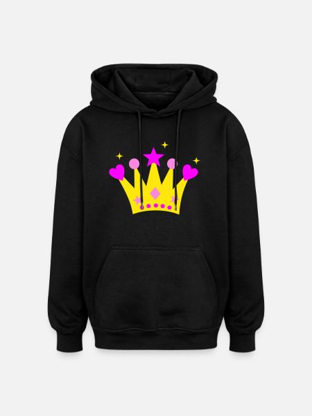 Krone - Oversized Unisex Hoodie - Schwarz
