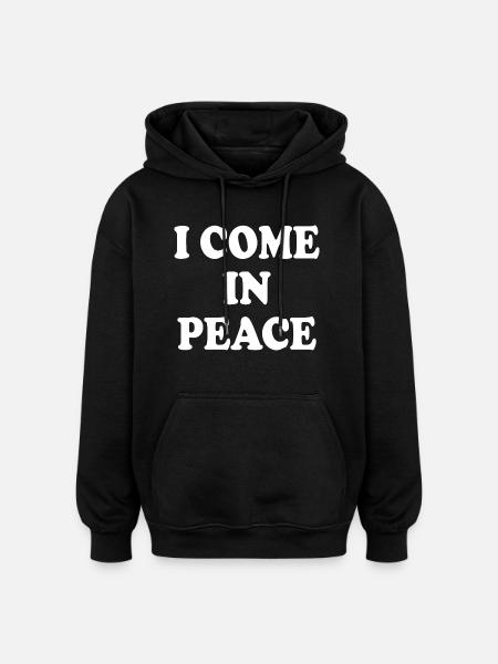 i come in peace im peace couple - Oversize unisex hoodie - sort