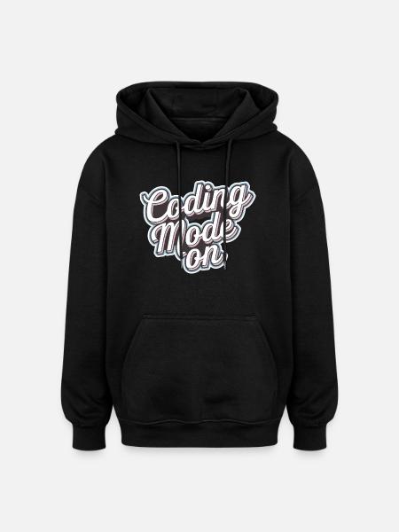 Coding Mode On 16 - Oversized Unisex Hoodie - Schwarz