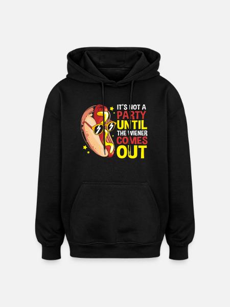 Hot Dog Snack - Oversized Unisex Hoodie - black