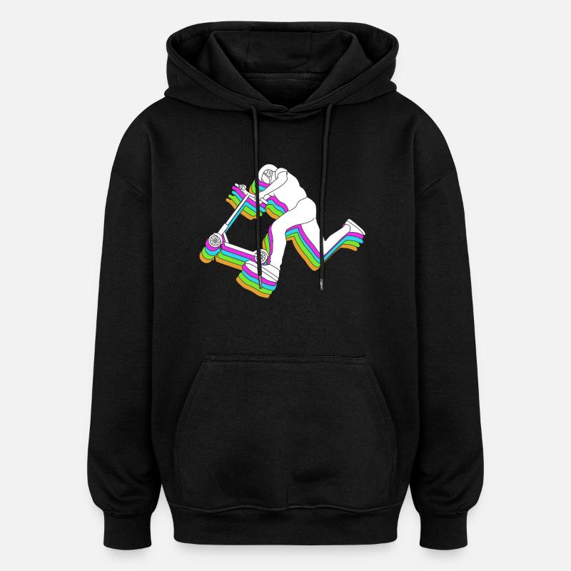 Trottinette Roller - Sweat à capuche oversize unisexe - noir