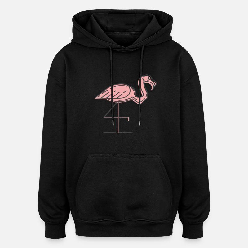 flamant - Sweat à capuche oversize unisexe - noir