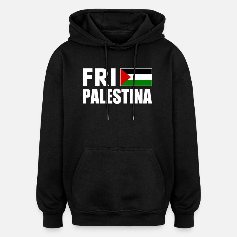 Fri palestina - Sweat à capuche oversize unisexe - noir
