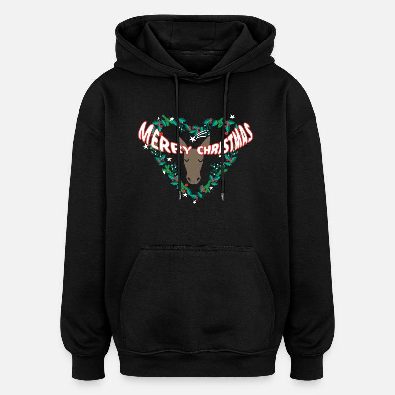 Joyeux Noël - Sweat à capuche oversize unisexe - noir