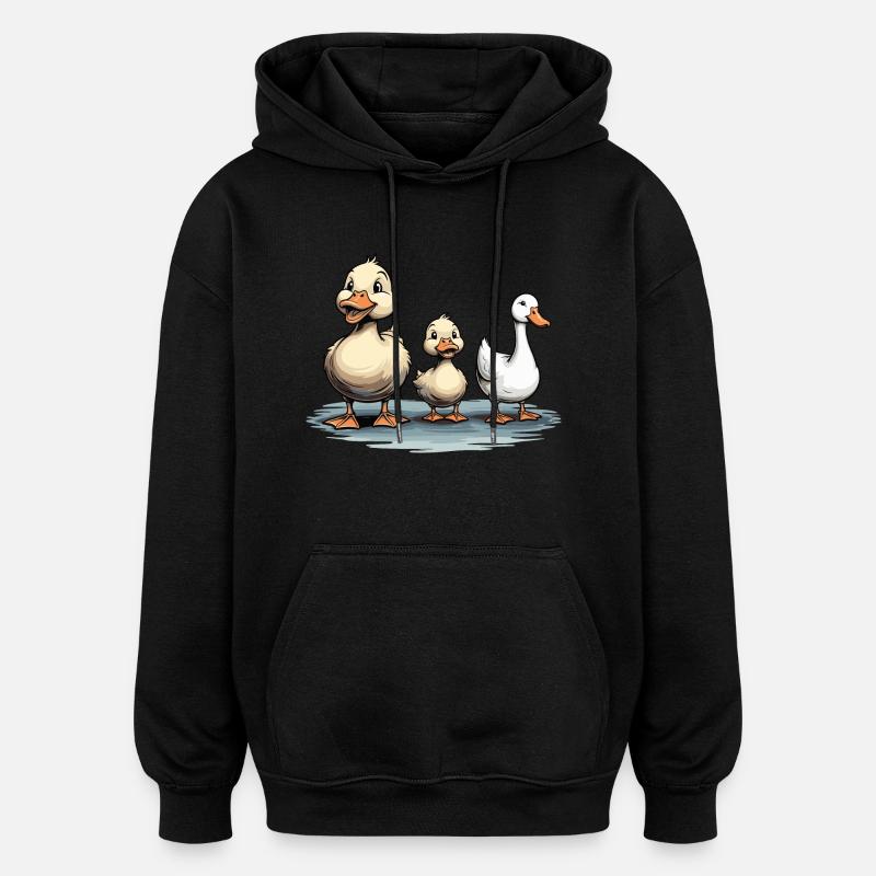 CANARDS ET OIES - Sweat à capuche oversize unisexe - noir