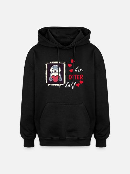 Otter half liebe geschenk - Oversized Unisex Hoodie - Schwarz