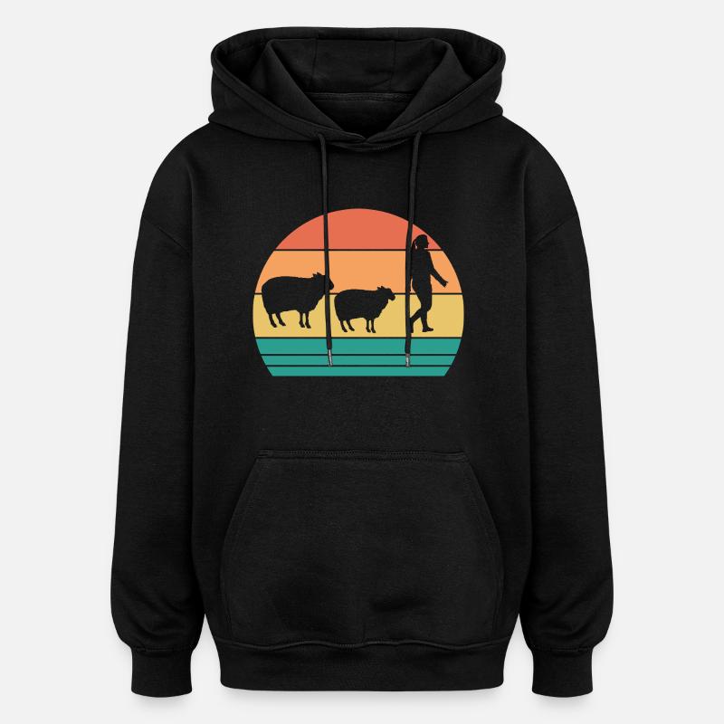 Shepherd Sheep - Oversized Unisex Hoodie - black