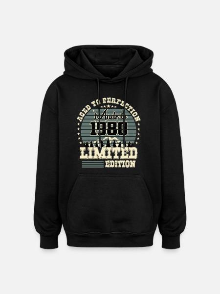 Édition limitée 1980 - Sweat à capuche oversize unisexe - noir